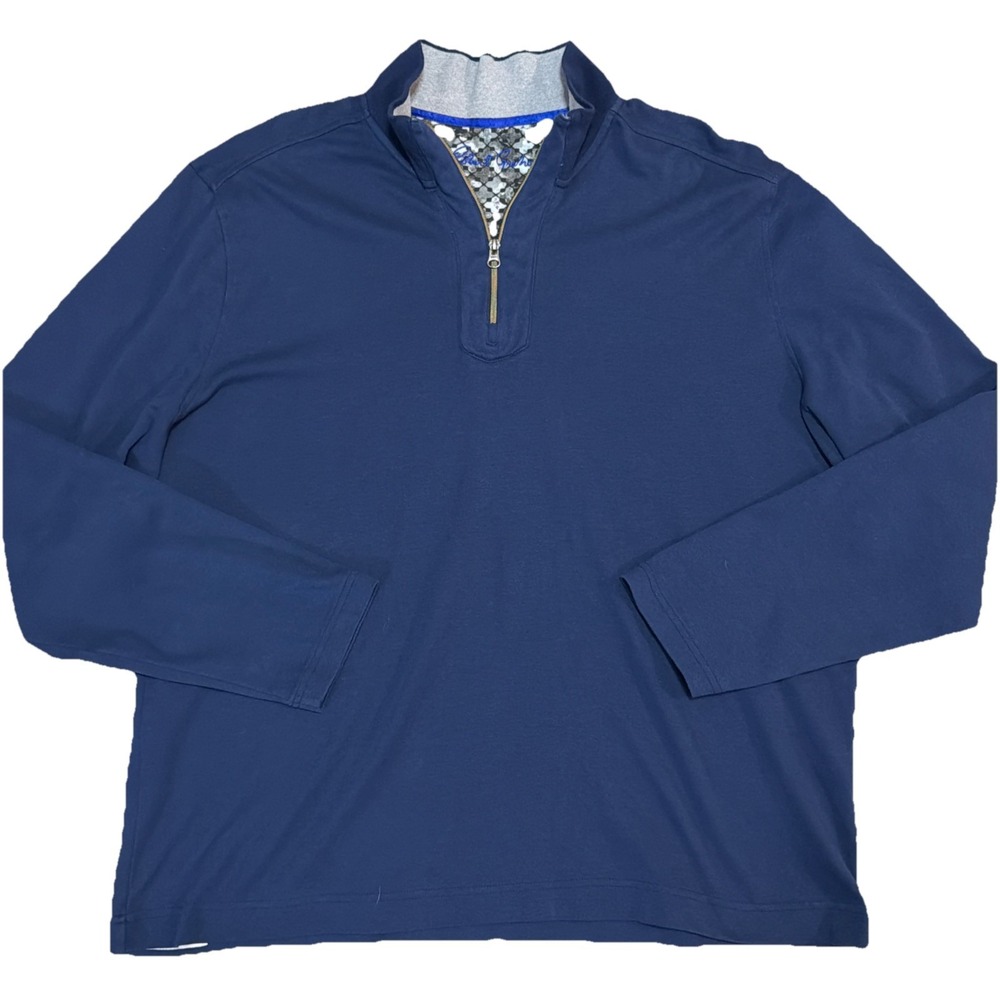 Robert Graham Men's Navy Blue Long Sleeve 4XL 1/4 Zip‎ Pullover